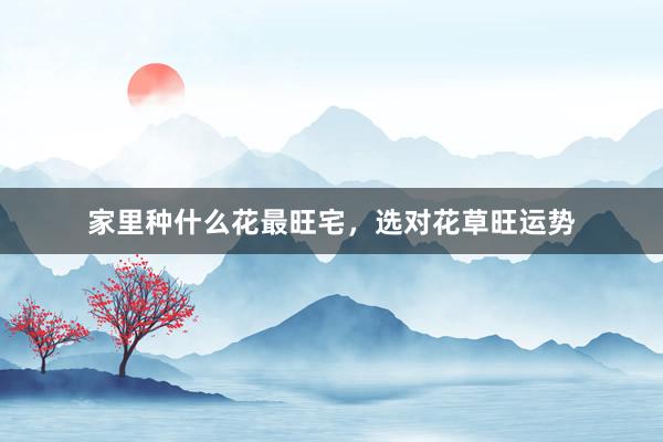 家里种什么花最旺宅，选对花草旺运势